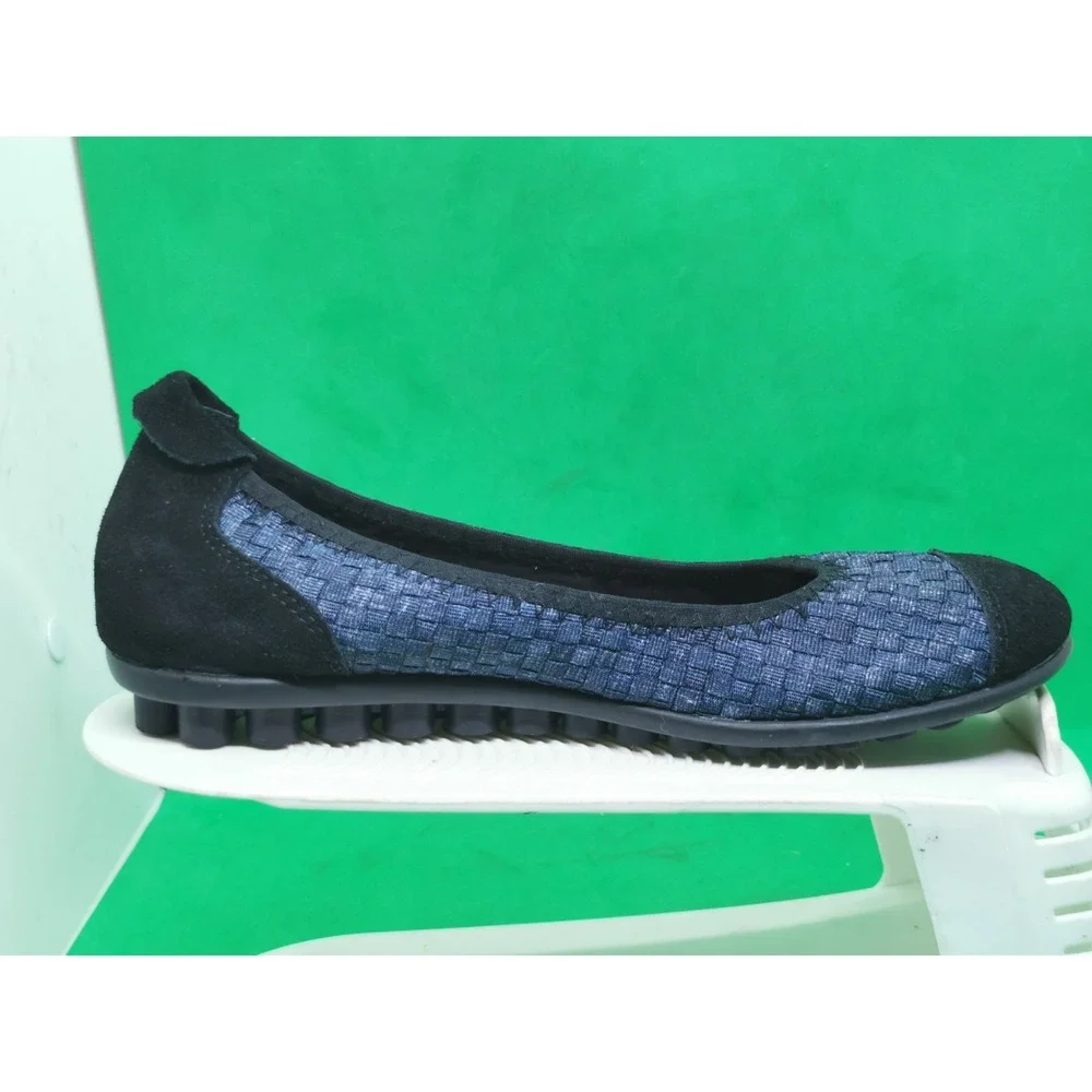 Bernie Mev Bella Me Womens EU 38 US 7 Ballet Flats Black Woven Cap Toe Comfort